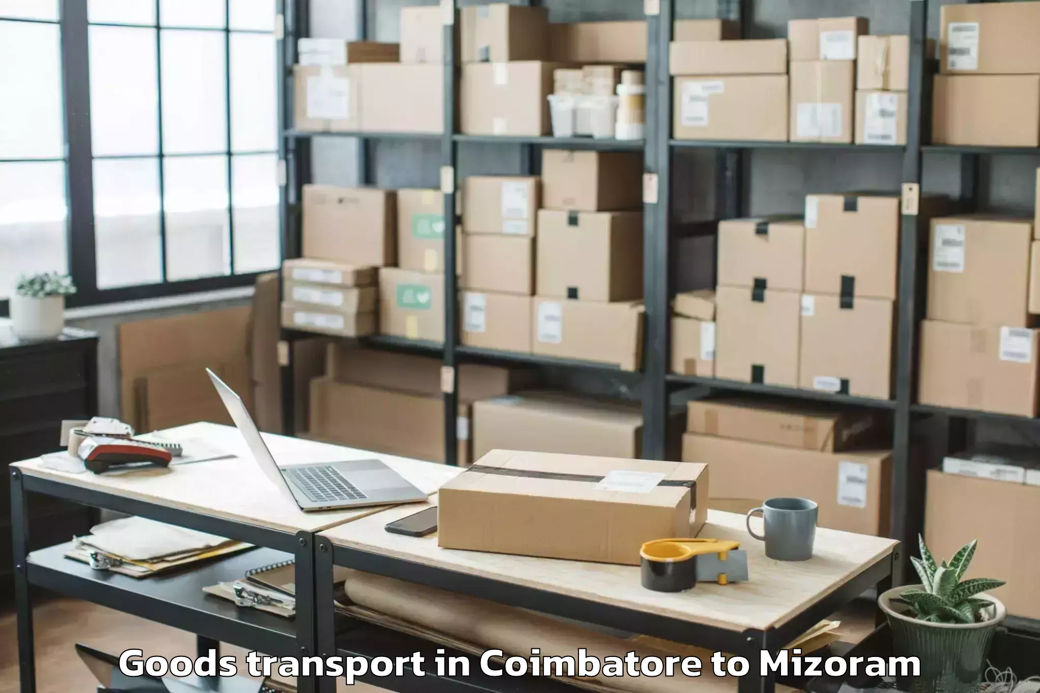 Top Coimbatore to Mizoram University Aizawl Goods Transport Available